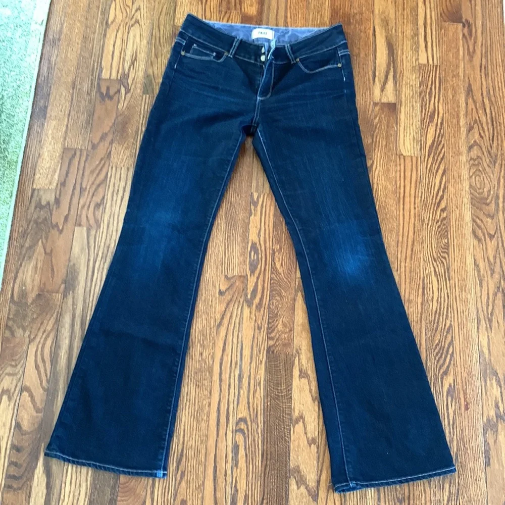 PAIGE | Hidden Hills Style Boot Cut Jeans, Dark Wash, Sz 31 - Picture 2 of 16